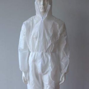 Buzo PP plastificado integral con capucha, color Blanco (50 unds.)